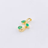 Dije Flor Esferica Esmeraldas 86pts 2.95gr / 2cm / Oro Amarillo 18K ©
