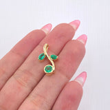 Dije Flor Esferica Esmeraldas 86pts 2.95gr / 2cm / Oro Amarillo 18K ©