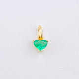Dije Corazón Bordeado Esmeralda 35pts 0.6gr / 1cm / Oro Amarillo 18K ©