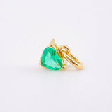 Dije Corazón Bordeado Esmeralda 35pts 0.6gr / 1cm / Oro Amarillo 18K ©