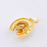 Dije Herradura Caballo Esmeraldas 80pts Diamantes 45pts 18.55gr / 4.5cm / Oro Amarillo 18K ©