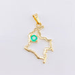 Dije Mapa Colombia Esmeralda 21pts 1.65gr / 2.8cm / Oro Amarillo 18K ©