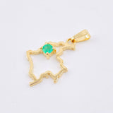 Dije Mapa Colombia Esmeralda 21pts 1.65gr / 2.8cm / Oro Amarillo 18K ©