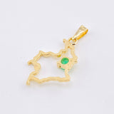 Dije Mapa Colombia Esmeralda 21pts 1.65gr / 2.8cm / Oro Amarillo 18K ©