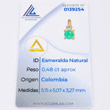 Dije Circulo Esmeralda 48pts 0.55gr / 1cm / Oro Amarillo 18K ©