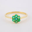 Anillo Flor Tupida Esmeraldas 29pts 2.05gr / T6 3/4 / Oro Amarillo 18K ©