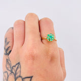 Set Prado De Flores - Topos 1cm - Dije 1.6cm - Anillo T7 1/4 Esmeraldas 1.2 Qts 8.05gr / Oro Amarillo 18K ©