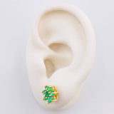 Set Prado De Flores - Topos 1cm - Dije 1.6cm - Anillo T7 1/4 Esmeraldas 1.2 Qts 8.05gr / Oro Amarillo 18K ©