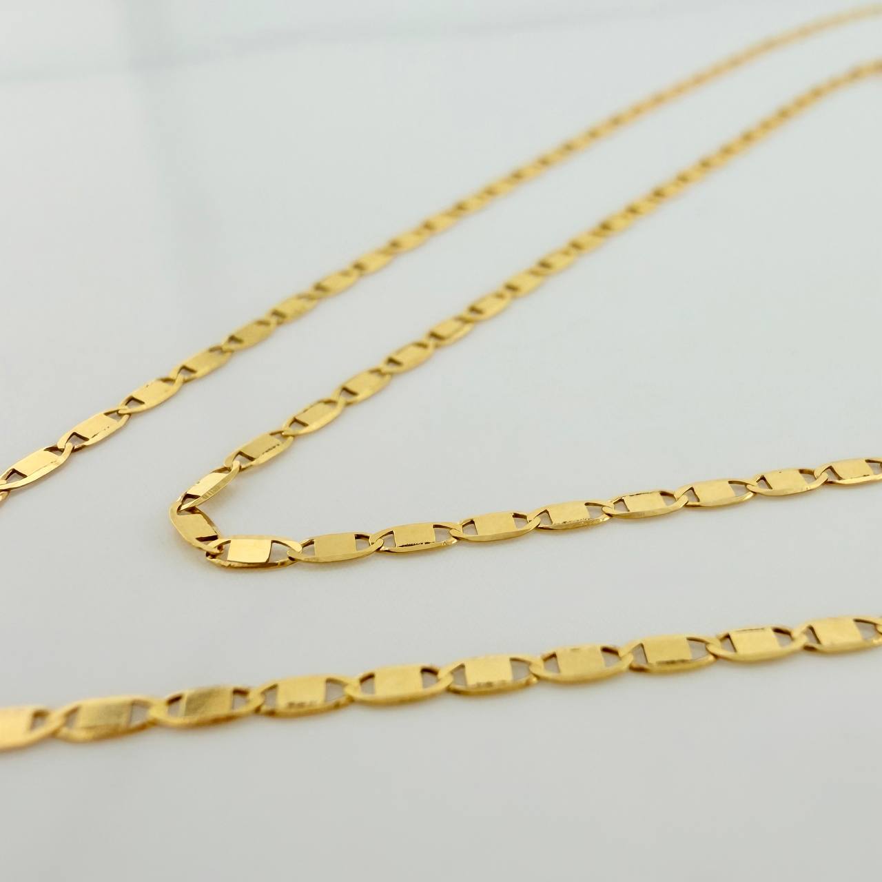 Cadena Escalera Plana 1.2gr / 45.5cm / 1mm Oro Amarillo +3 18K &