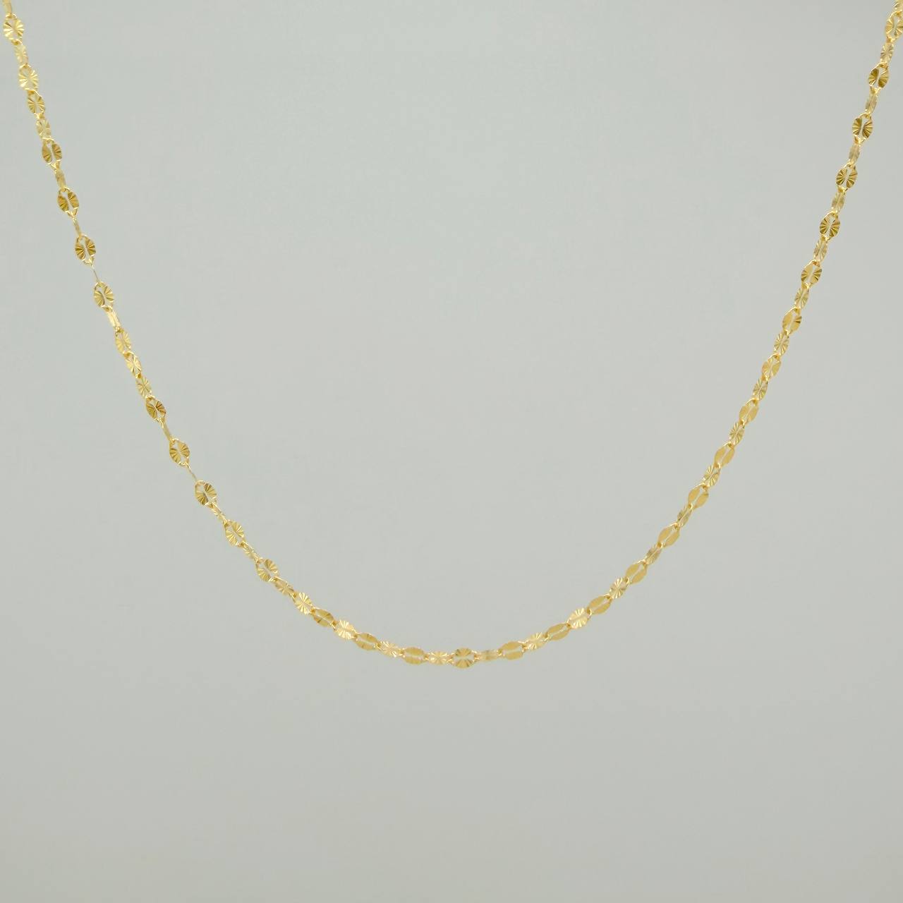 Cadena Flor Espejo 0.8gr / 44.5cm / 0.8mm Oro Amarillo +3 18K &