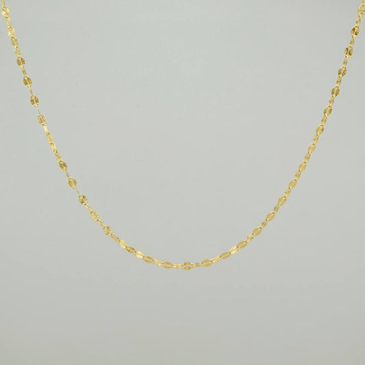 Cadena Flor Espejo 0.8gr / 44.5cm / 0.8mm Oro Amarillo +3 18K &