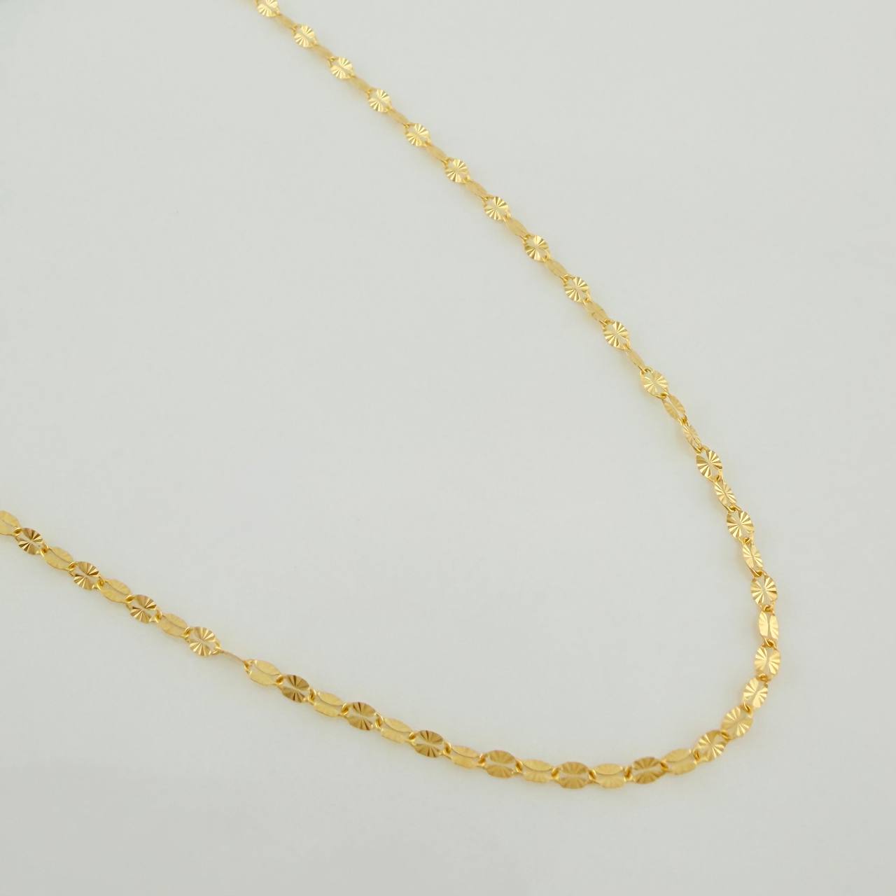 Cadena Flor Espejo 0.8gr / 44.5cm / 0.8mm Oro Amarillo +3 18K &