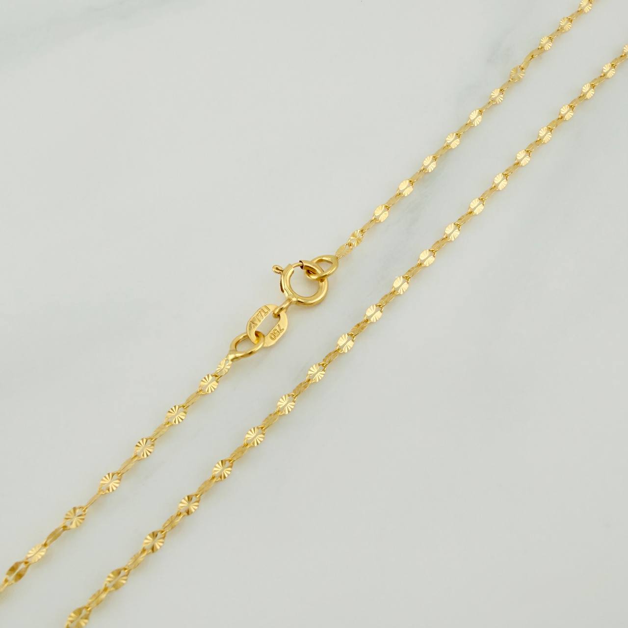 Cadena Flor Espejo 0.8gr / 44.5cm / 0.8mm Oro Amarillo +3 18K &