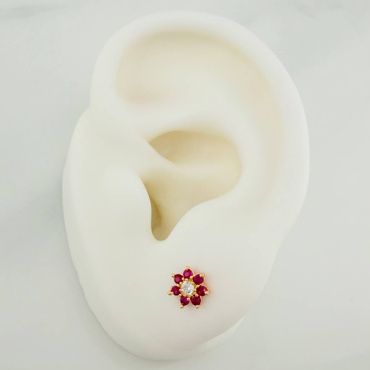 Topos Flor 0.85gr / 6mm Oro Amarillo 18K %