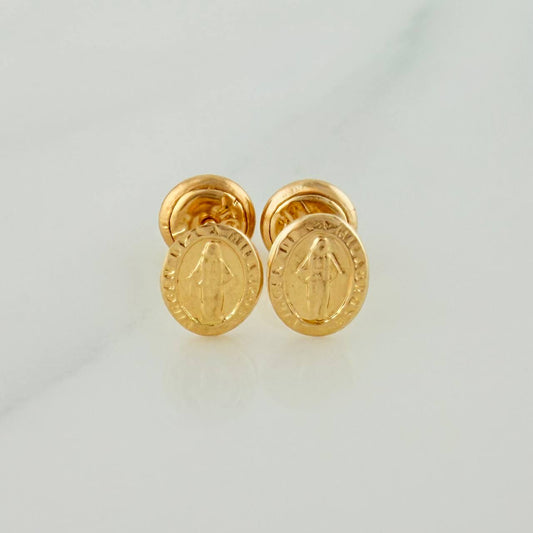 Topos Virgen Milagrosa 0.85 g / 8 mm Oro Amarillo 18K