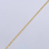 Pulso Escalera Plana 1gr / 19cm / 1.7mm Diamantado Tres Oros +3 18K $