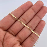 Pulso Escalera Plana 1gr / 19cm / 1.7mm Diamantado Tres Oros +3 18K $