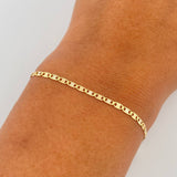 Pulso Escalera Plana 1gr / 19cm / 1.7mm Diamantado Tres Oros +3 18K $