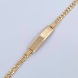 Pulso Cubano 3.8gr / 19.3cm / 3.2mm Placa Octagonal Curva Oro Amarillo +0 18K $
