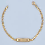 Pulso Cubano 3.8gr / 19.3cm / 3.2mm Placa Octagonal Curva Oro Amarillo +0 18K $