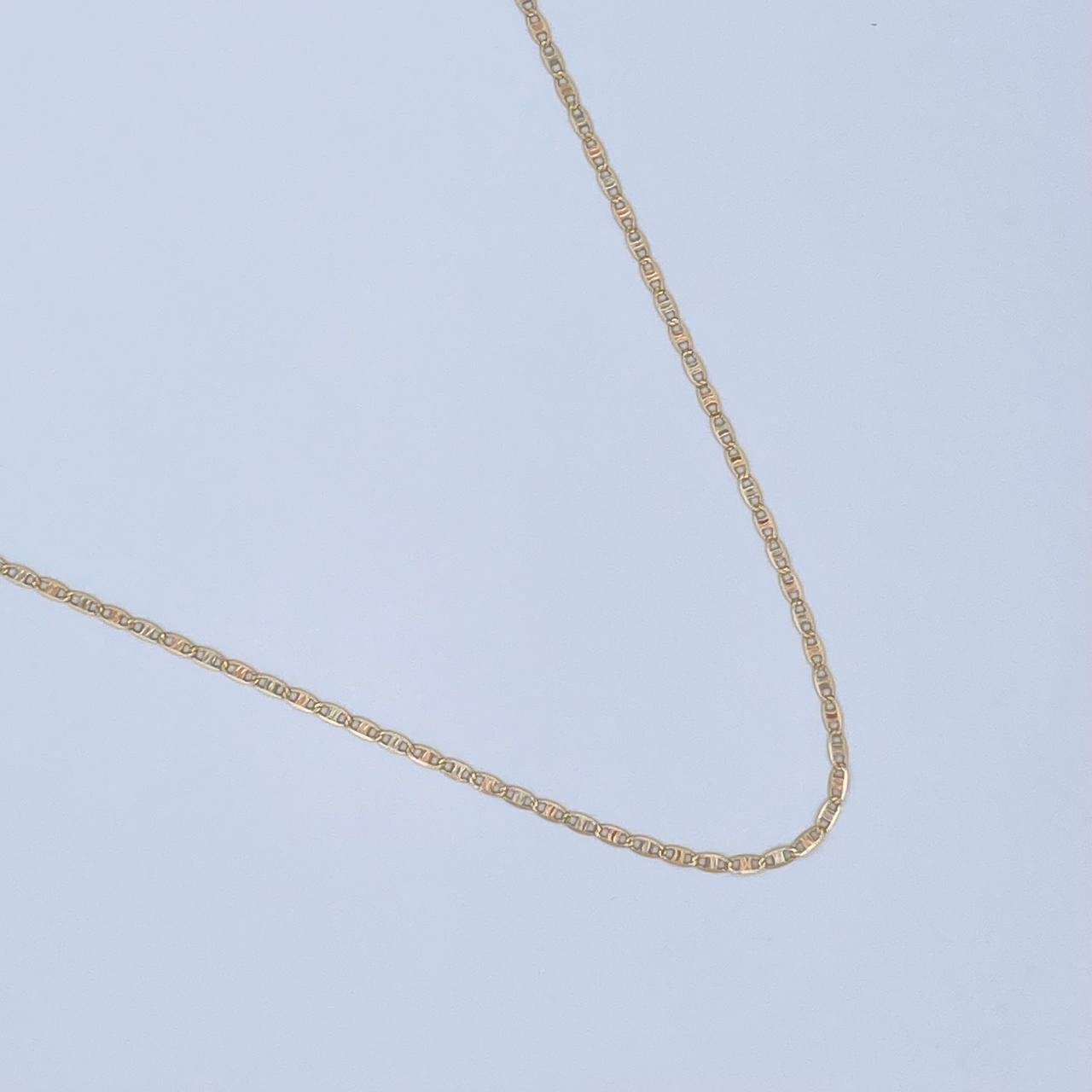 Cadena Escalera Plana Diamantada 1.55gr / 50cm / 1.3mm Tres Oros +3 18K ©