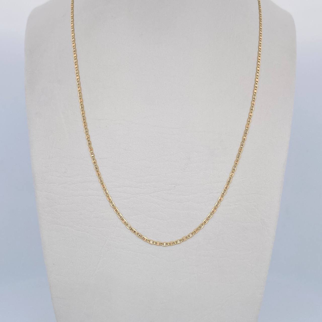 Cadena Escalera Plana Diamantada 1.55gr / 50cm / 1.3mm Tres Oros +3 18K ©