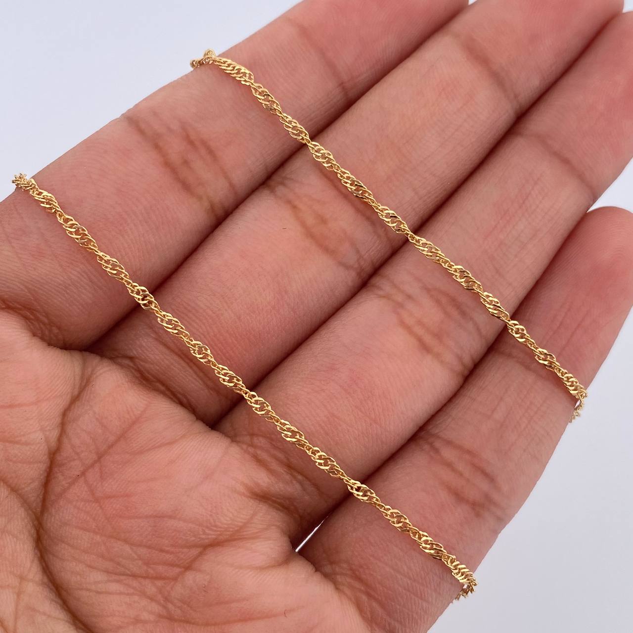 Cadena Singapur 2.65gr / 59cm / 1.4mm Oro Amarillo +3 18K $
