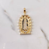 Dije Virgen Guadalupe 11.65gr / 4.2cm / Circones Negros Blancos Oro Amarillo 18K $