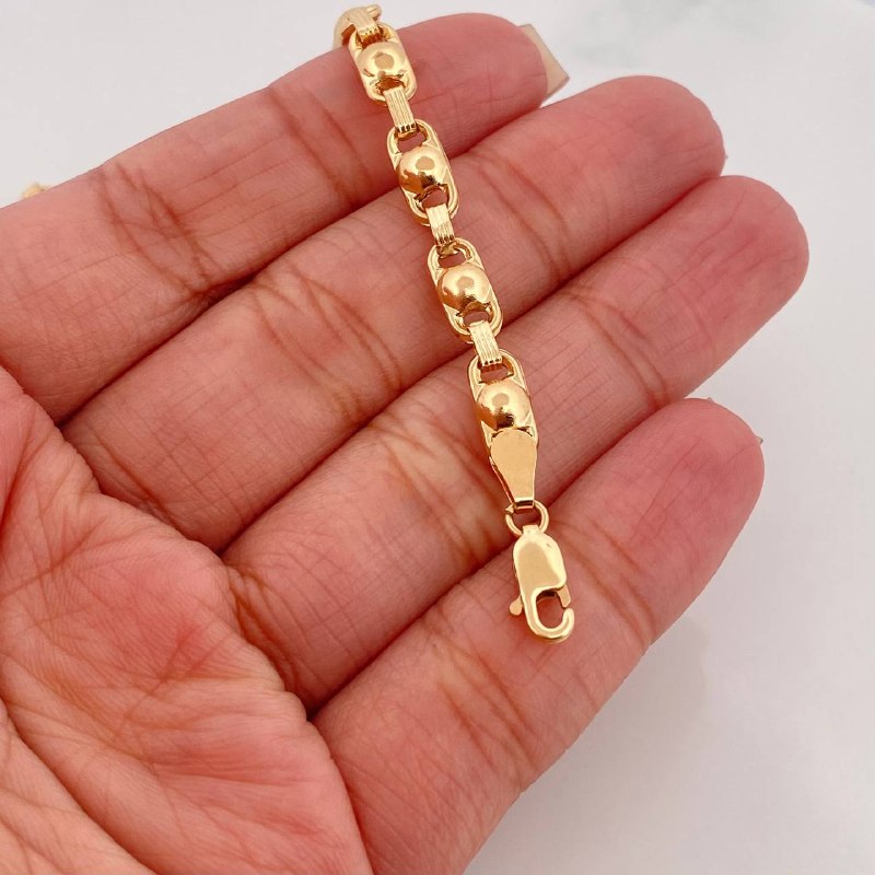 Pulso Rustico Burbuja 4.7 g / 19 cm / 4.3 mm Oro Amarillo 18K