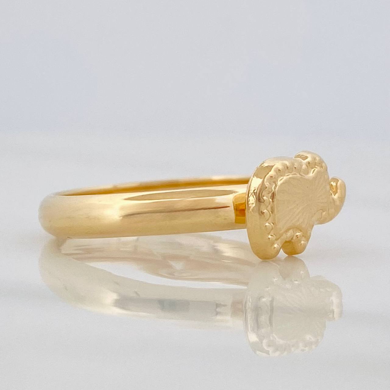 Anillo Elefante Diamantado 1.1g / T8 Oro Amarillo 18K