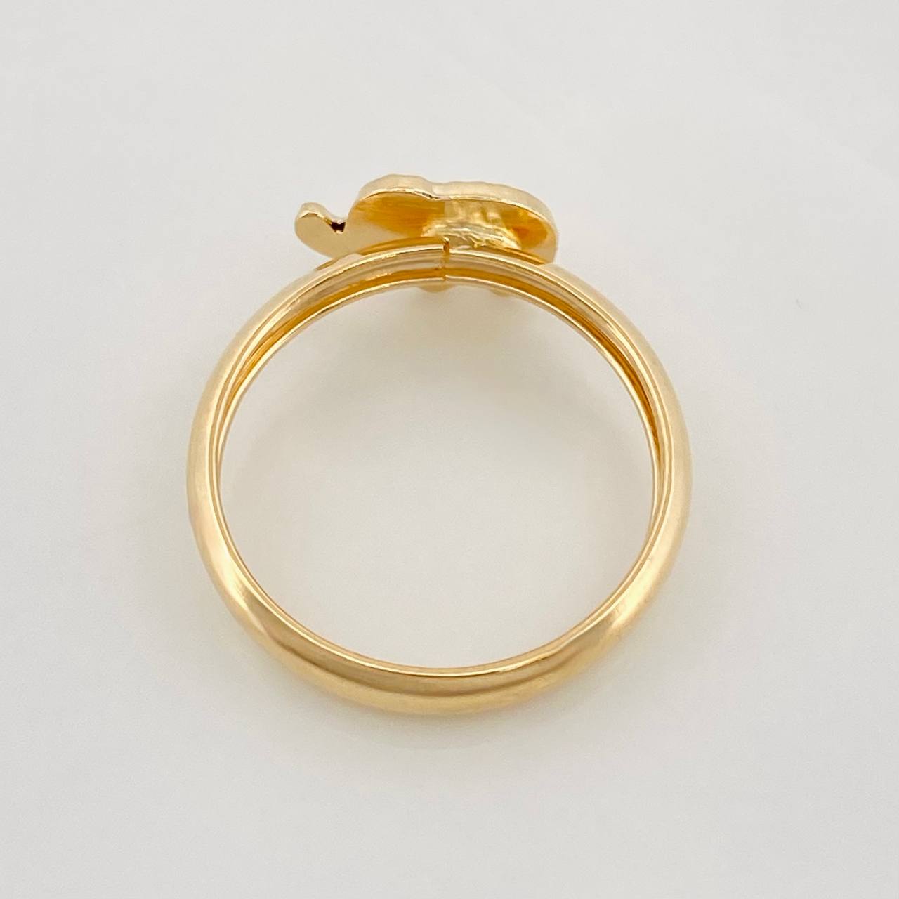 Anillo Elefante Diamantado 1.1g / T8 Oro Amarillo 18K