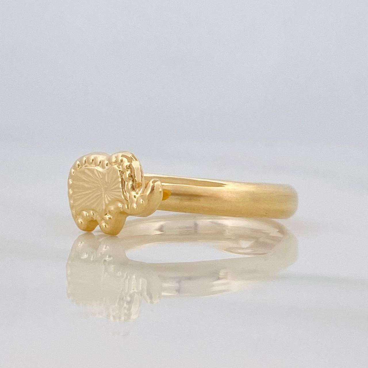 Anillo Elefante Diamantado 1.1g / T8 Oro Amarillo 18K