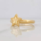 Anillo Estrella Diamantada 1.1g / T8 Oro Amarillo 18K