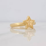 Anillo Estrella Diamantada 1.1g / T8 Oro Amarillo 18K