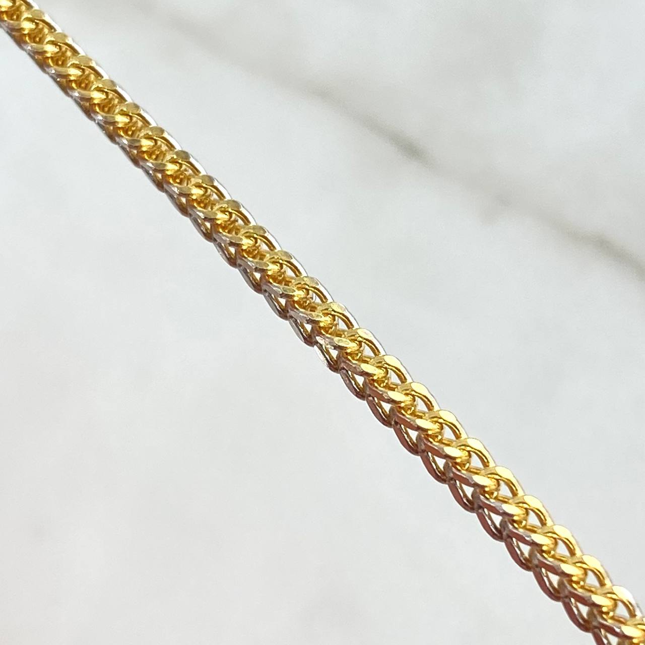 Cadena Franco 8.3gr / 60cm / 2.2mm Dos Oros Amarillo Blanco +3 18K