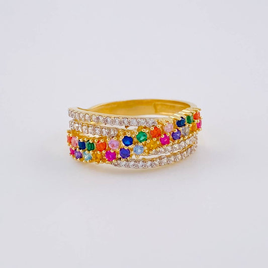 Anillo Enlace Arcoiris 3.8 g / T6 1/2 Oro Amarillo 18K