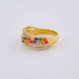 Anillo Enlace Arcoiris 3.8 g / T6 1/2 Oro Amarillo 18K