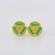 Topos Tres Hojas Esmeraldas 32Pts 2.3 g / 8.8 mm Oro Amarillo 18K