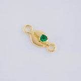 Herraje Grano Café Esmeraldas 4Pts 0.45 g / 2.3 cm Oro Amarillo 18K