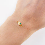 Herraje Grano Café Esmeraldas 4Pts 0.45 g / 2.3 cm Oro Amarillo 18K