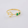 Anillo Ancla Arpon Doble 14Pts 1.5 g / T6 3/4 Oro Amarillo 18K