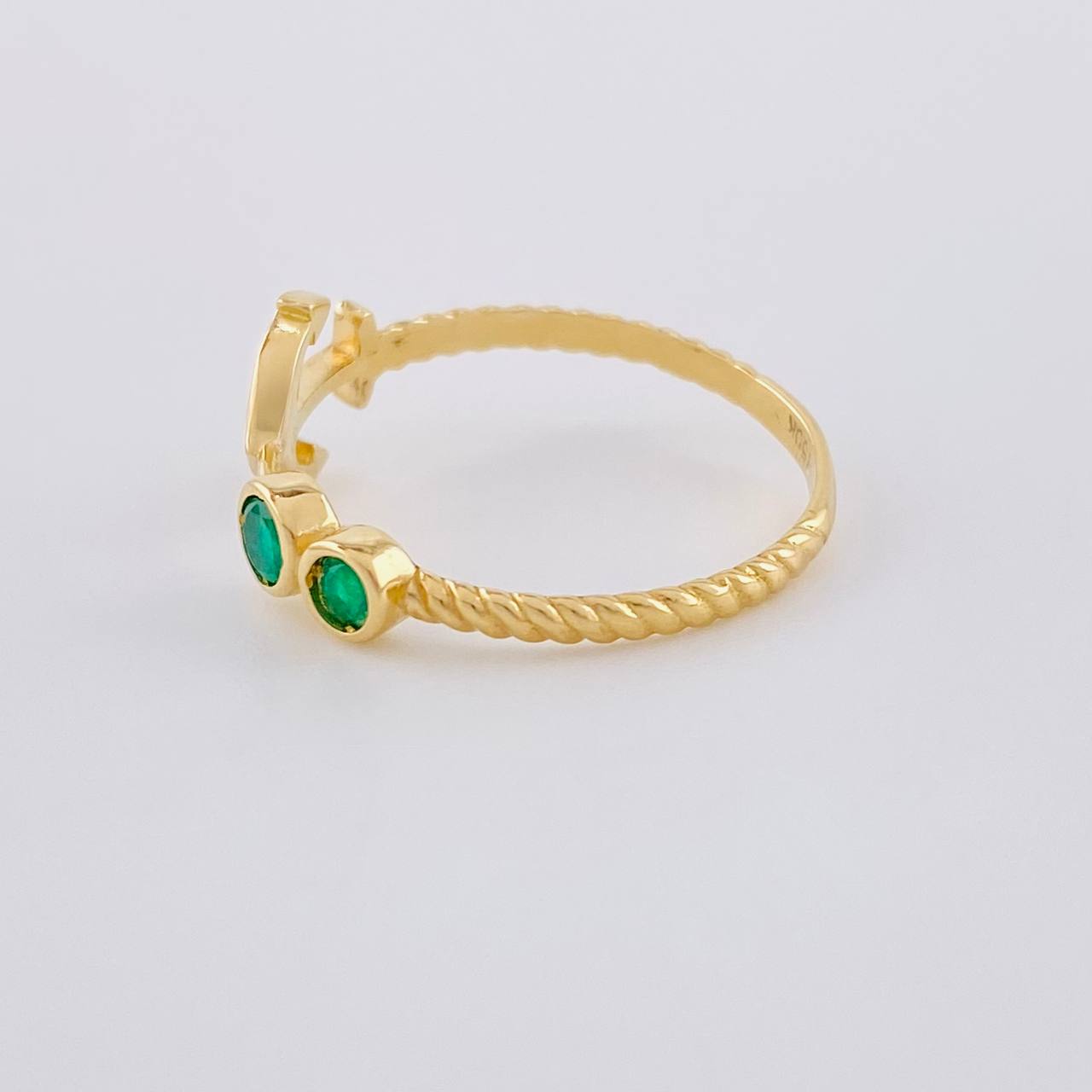 Anillo Ancla Arpon Doble 14Pts 1.5 g / T6 3/4 Oro Amarillo 18K