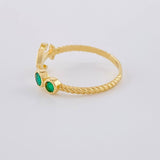 Anillo Ancla Arpon Doble 14Pts 1.5 g / T6 3/4 Oro Amarillo 18K