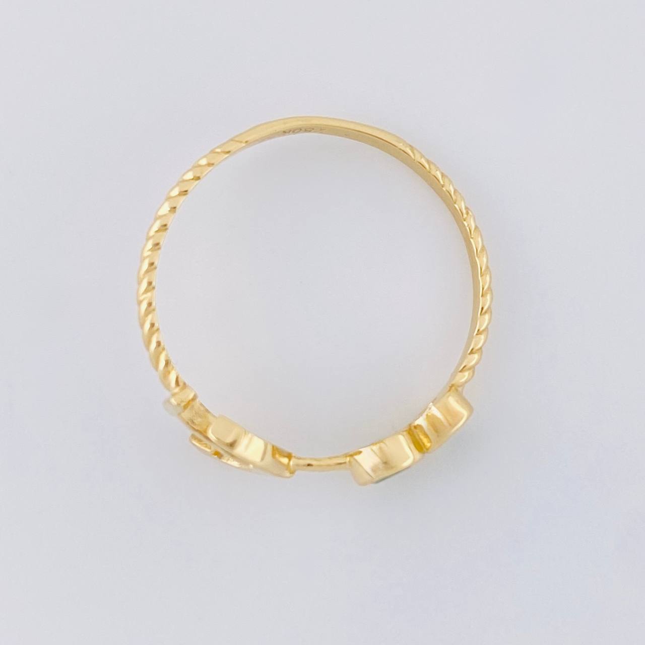 Anillo Ancla Arpon Doble 14Pts 1.5 g / T6 3/4 Oro Amarillo 18K