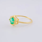 Anillo Elegancia Esmeraldas 57Pts 2.25 g / T7 3/4 Oro Amarillo 18K