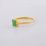 Anillo Panal Cuadrado Esmeraldas 25Pts 1.75 g / T6 1/2 Oro Amarillo 18K