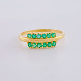 Anillo Doble Linea 37Pts 2.5 g / T7 3/4 Oro Amarillo 18K