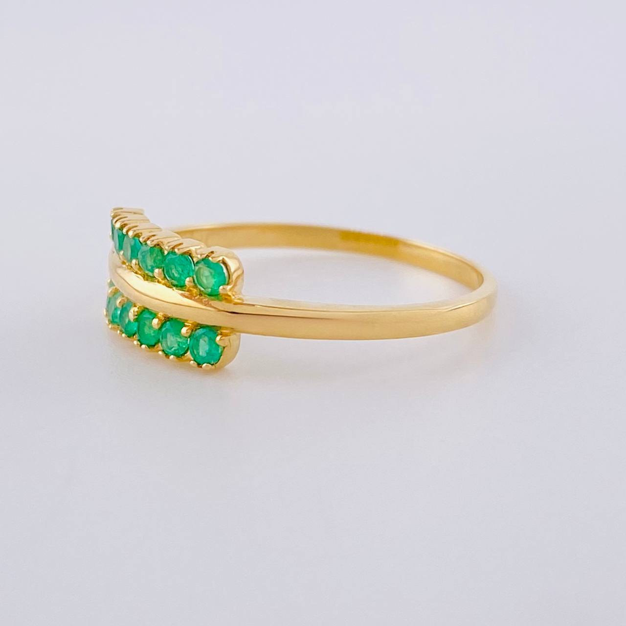 Anillo Doble Linea 37Pts 2.5 g / T7 3/4 Oro Amarillo 18K