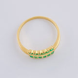 Anillo Doble Linea 37Pts 2.5 g / T7 3/4 Oro Amarillo 18K