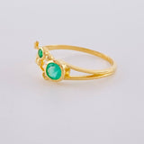 Anillo Burbujas De Muerdago Esmeraldas 20Pts 1.65 g / T6 1/2 Oro Amarillo 18K